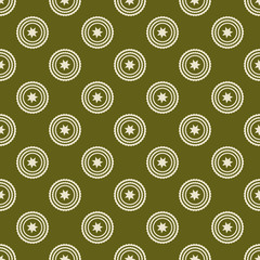 Geometric seamless pattern. Circles, stars