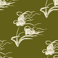 Geometric seamless pattern. Feather grass