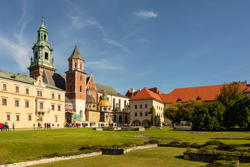 Krakow - Wawel castle at day. Krakow beautiful photo of the city in the sun