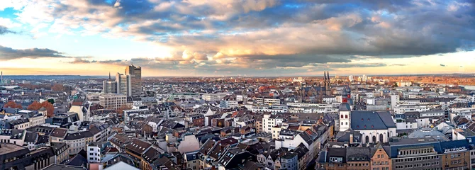 Foto auf Acrylglas Luftbildaufnahme der Stadt Bonn mit Stadthaus © Stefan Körber