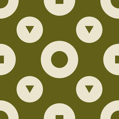 Geometric seamless pattern. Circles and triangles