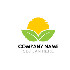 Green Nature Farm Logo Design Template