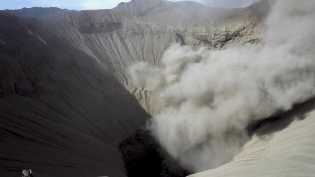 Cinemagraph of Gunung Bromo Volcano Crater in Bromo Tengger Semeru National Park, East Java, Indonesia
