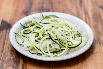 vegetable spaghetti on dish