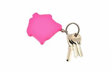 house shaped key chain and keys