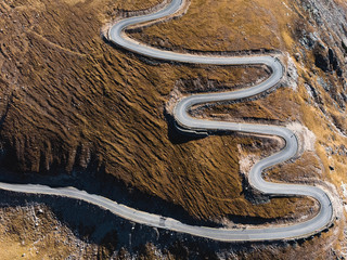 view from dron on transalpina road