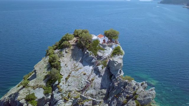 tropical mountain with chapel  (mamma mia)