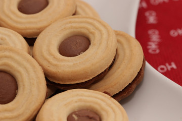 Chocolate filled tea cookies
