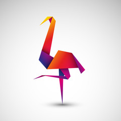 bocian origami wektor © Rzoog