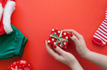 Merry Christmas and Happy New Year. Red background