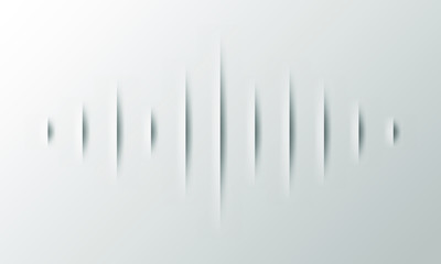 Sound Waves Paper Cut Vector with Shaddow and Light