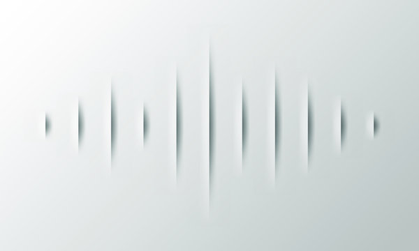Sound Waves Paper Cut Vector with Shaddow and Light