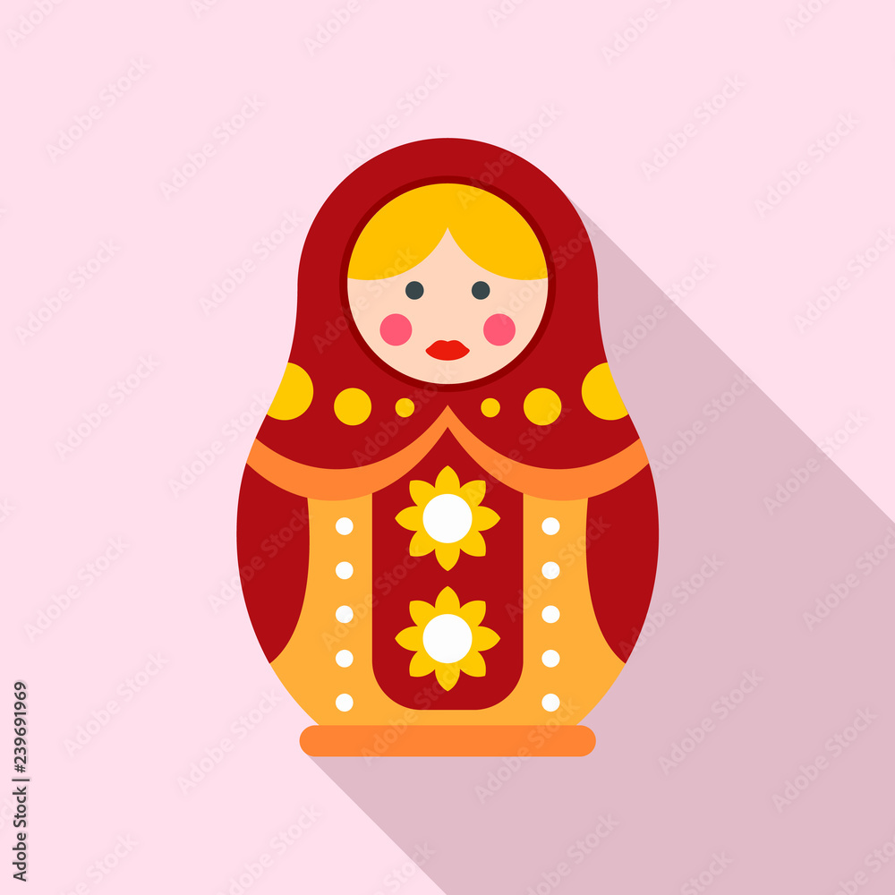 Wall mural Woman nesting doll icon. Flat illustration of woman nesting doll vector icon for web design