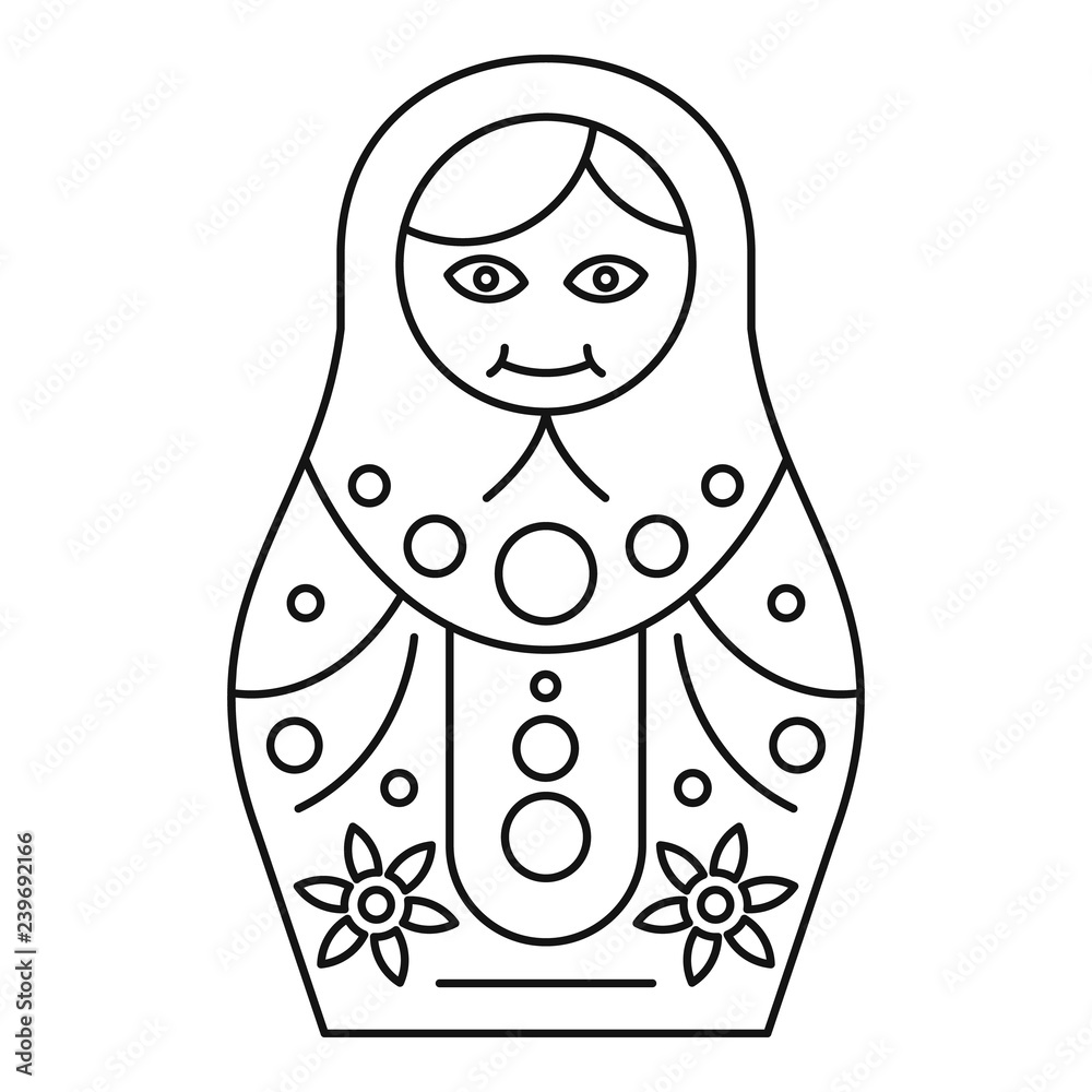 Wall mural Traditional nesting doll icon. Outline traditional nesting doll vector icon for web design isolated on white background