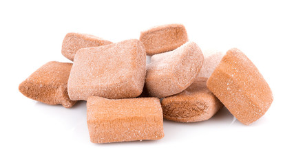 marshmallows on white background