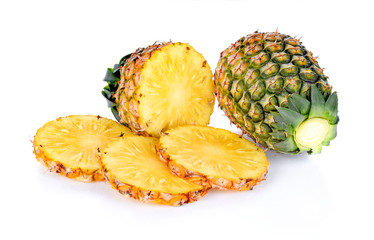  pineapple fruit isolated on white background