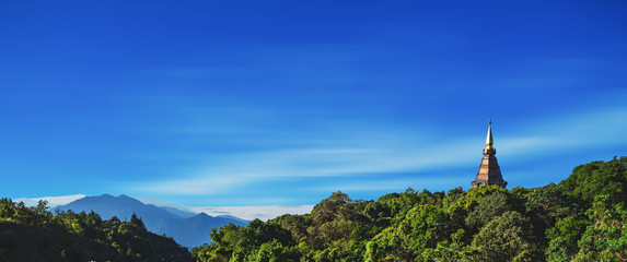 pagoda on the top of Inthanon mountain in doi Inthanon national park, Chiang Mai, Thailand.
