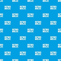 Festival retro music pattern vector seamless blue repeat for any use