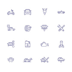 Car service line icon set
