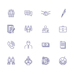 Fototapeta premium Collaboration line icon set