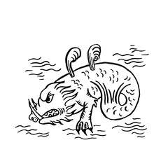 Sea whale moster Medieval art