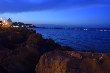 Bulgaricher Strand am Schwarzen Meer, Sonnenuntergang