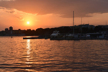 Bulgaricher Strand am Schwarzen Meer, Sonnenuntergang