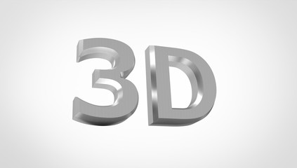 3D font in white background