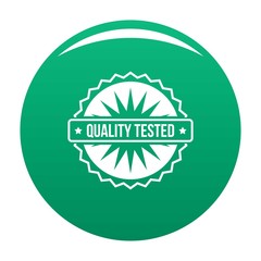 Quality tested logo. Simple illustration of quality tested vector logo for any design green