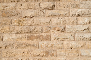 Fototapeta premium New wall of relief limestone closeup