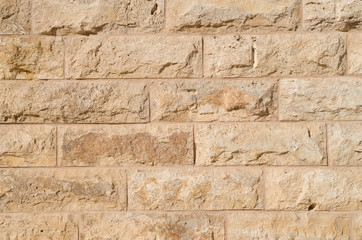 New wall of relief limestone closeup