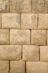 Old relief  limestone wall closeup