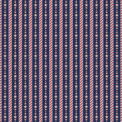 Seamless Red, White, & Blue Stars and Stripes Pattern