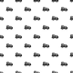 Truck homeless family pattern seamless vector repeat for any web design