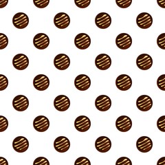 Round chocolate biscuit pattern seamless vector repeat for any web design