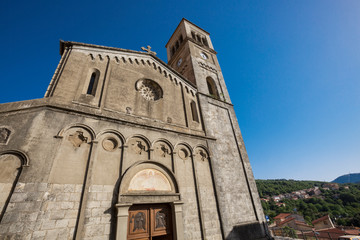 Fototapeta na wymiar Facciata esterna Parrocchia di San Michele - Aritzo (Nuoro) - Sardegna - Italia