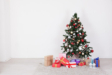 Christmas tree Garland lights new year gifts holiday background decor home