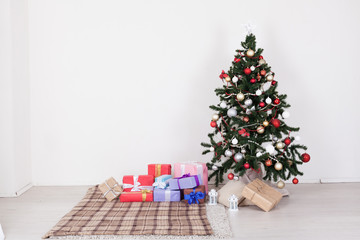 Christmas tree Garland lights new year gifts holiday background decor home