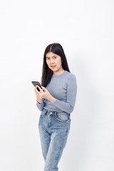 Fototapeta premium Asian woman use of the cellphone