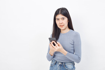 Fototapeta premium Asian woman use of the cellphone