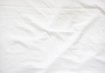 Fototapeta na wymiar Wrinkle on white bed sheet