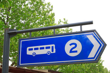 No. 4 bus parking lot sign