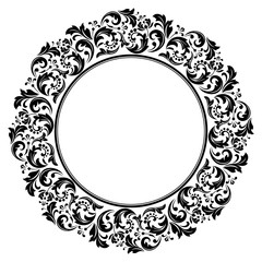 Decorative frame Elegant vector element for design in Eastern style, place for text. Floral black border. Lace illustration for invitations and greeting cards