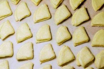 заготовки для печенья из творожного теста