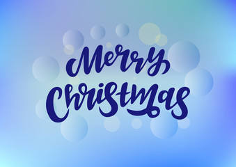 Naklejka na ściany i meble Merry Christmas hand drawn lettering