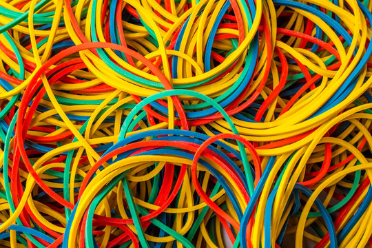 Colorful background rainbow colors rubber bands loom. texture background
