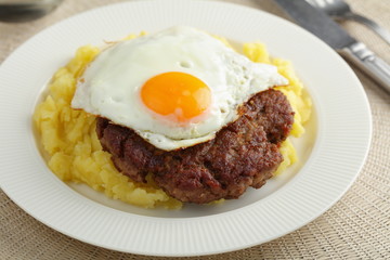 Hamburg steak with fried egg