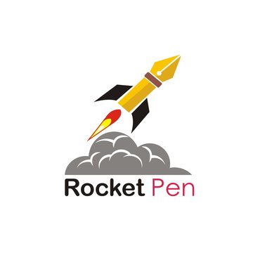 rocket pen logo template.
