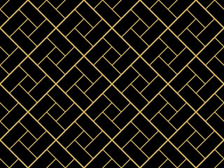 The geometric pattern with lines. Seamless vector background. Black and gold texture. Graphic modern pattern. Simple lattice graphic design