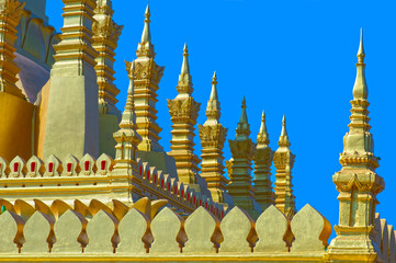 laos,ventiane : pha that luang : great stupa